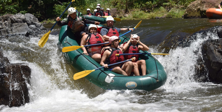 Adventure Connection From Monteverde to La Fortuna with White Water Rafting III - IV at Tenorio River.