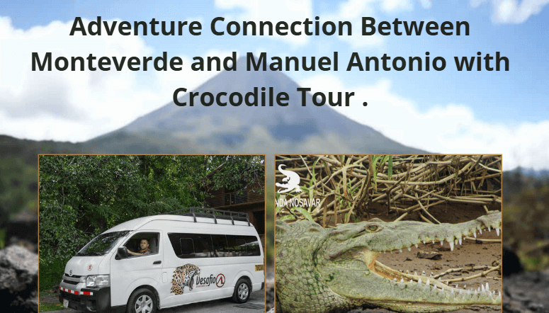 Adventure Connection Monteverde to Manuel Antonio Crocodile Boat Tour Tarcoles River.